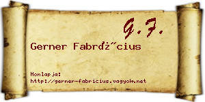 Gerner Fabrícius névjegykártya